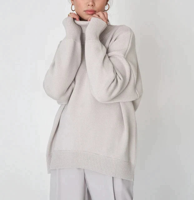 Lillymoda | Alexandra – Bequemer Pullover mit hohem Kragen