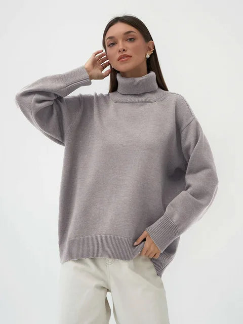 Lillymoda | Alexandra – Bequemer Pullover mit hohem Kragen