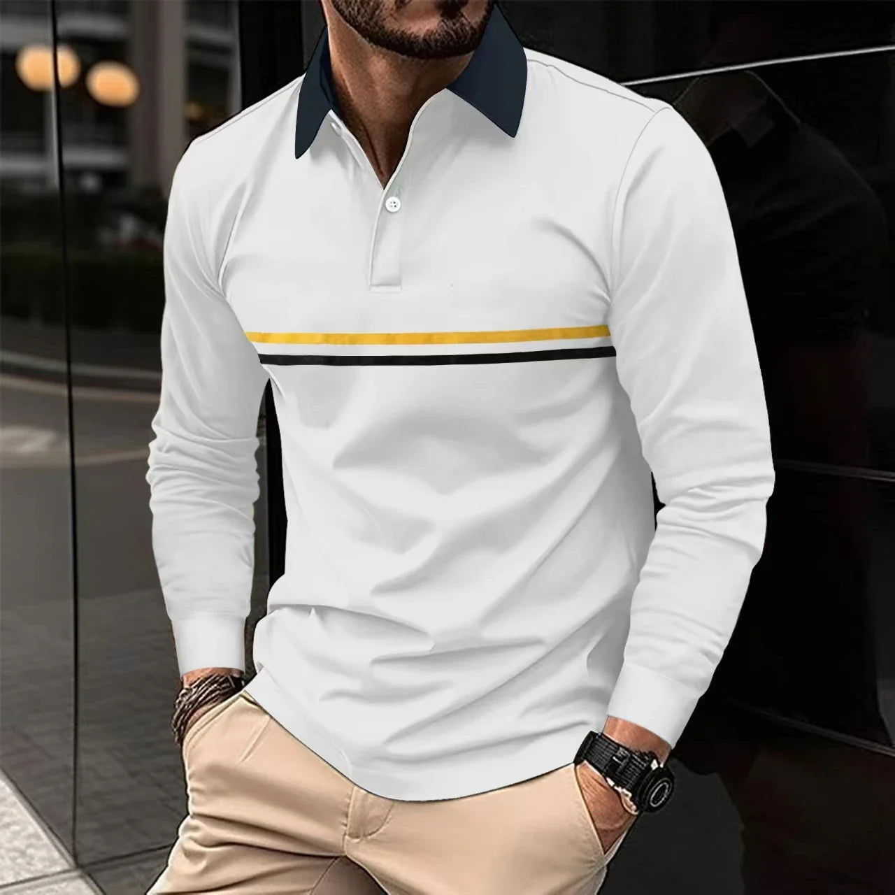 Ivan - Langarm-Poloshirt