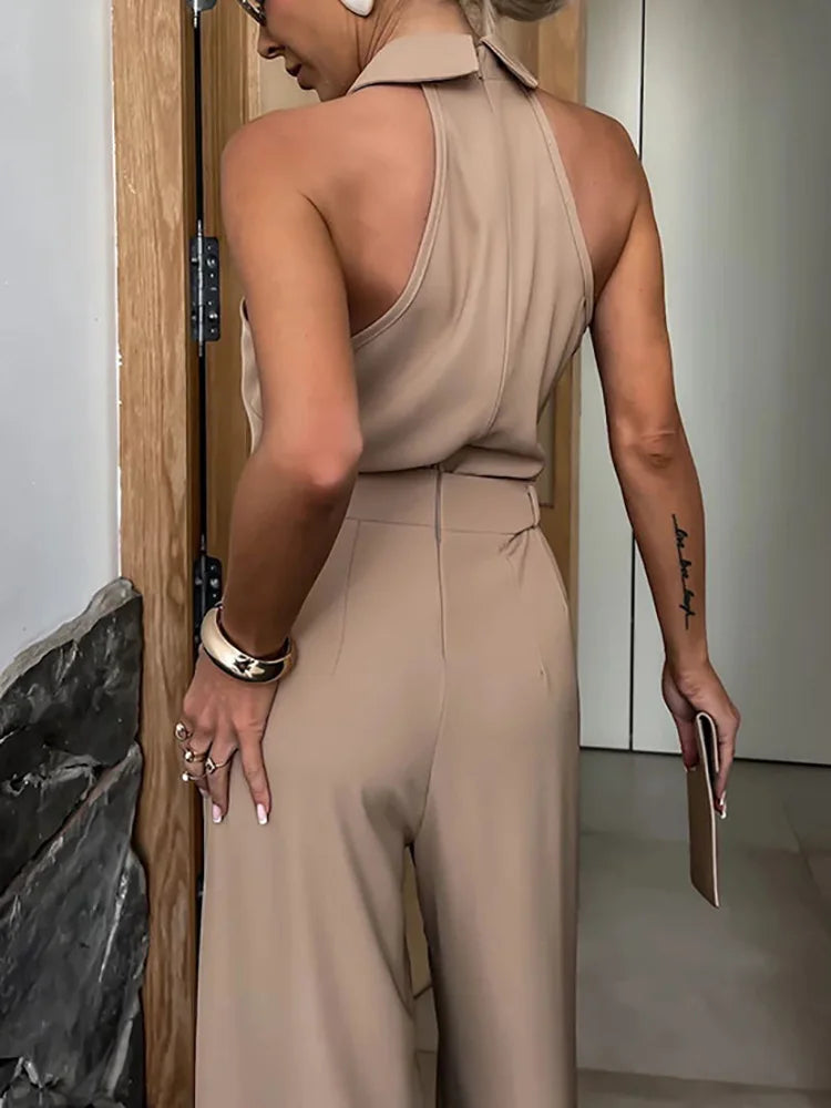 Raiza - Sleeveless jumpsuit with wide legs
