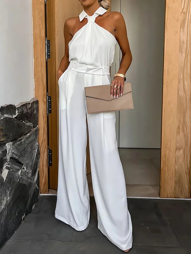Raiza - Sleeveless jumpsuit with wide legs