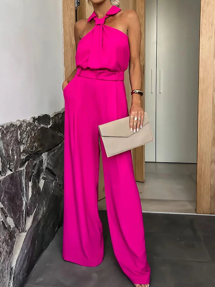 Raiza - Sleeveless jumpsuit with wide legs