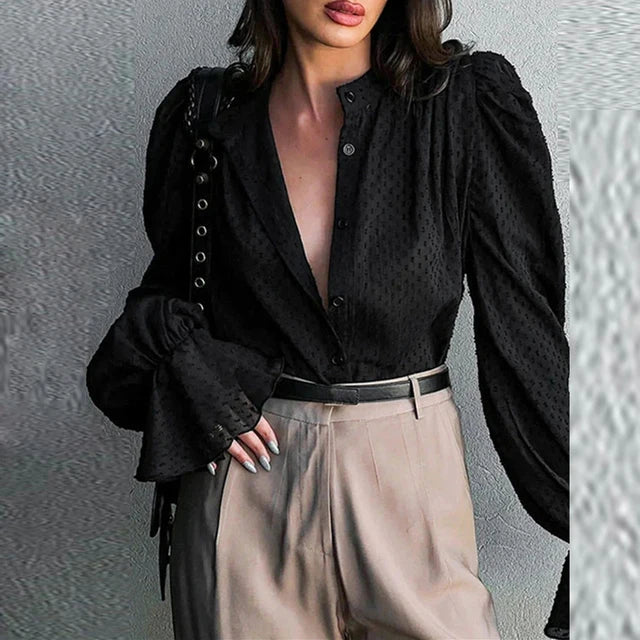 Lillymoda | Brooklyn - Elegante Einreihige Bürobluse
