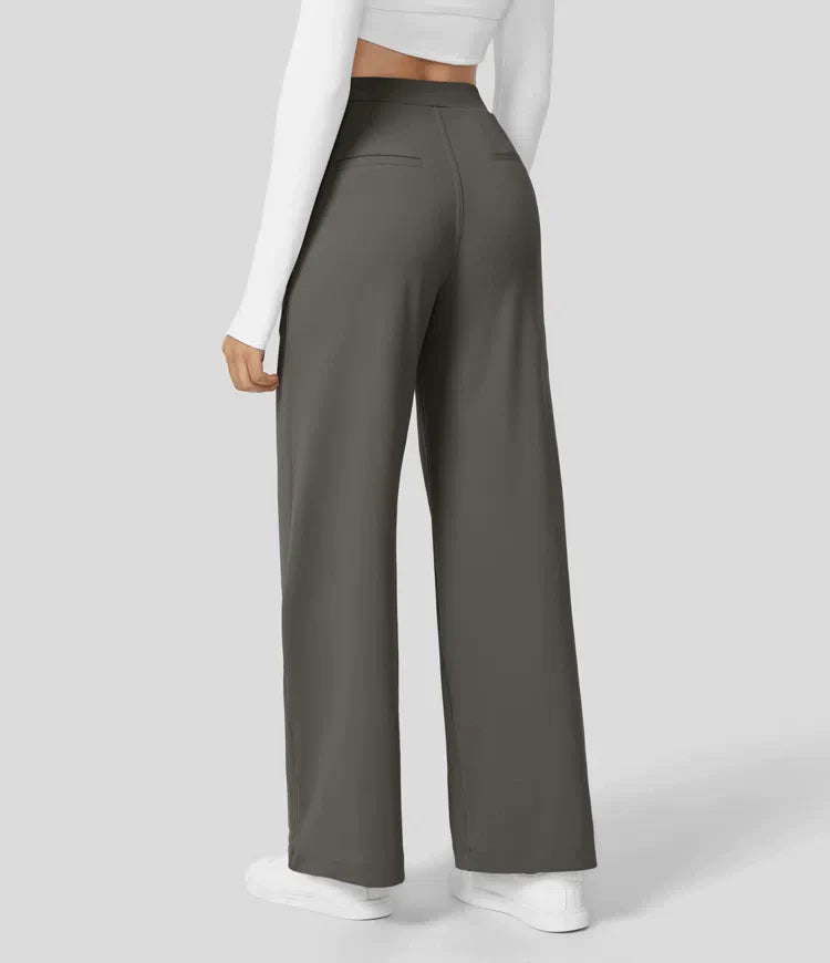 Kendall - High Waist Arbeitshose mit seitlichen Falten und Taschen