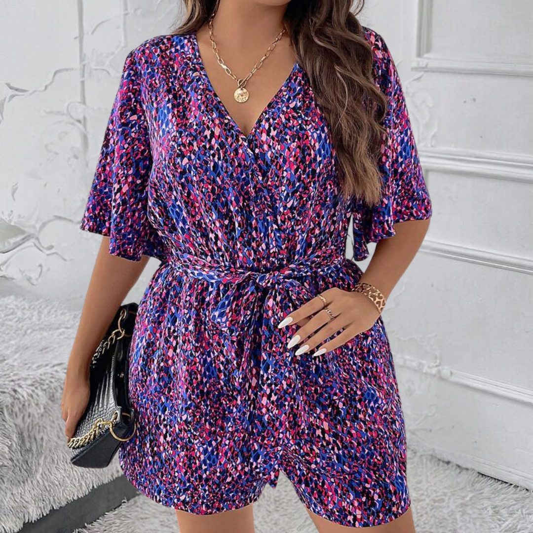 Gerda Overall | Einzigartiger Overall mit Allover-Druck und Gürteldetail