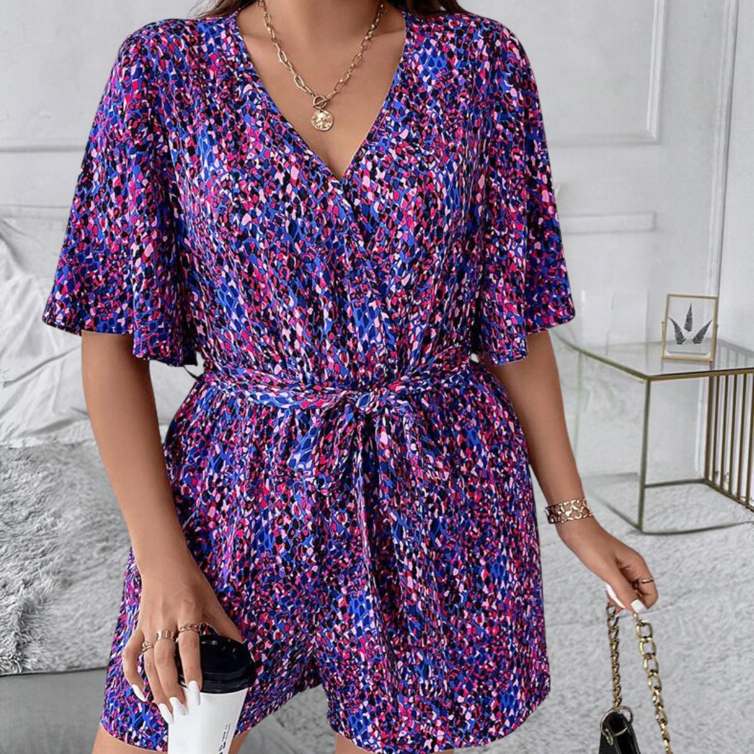 Gerda Overall | Einzigartiger Overall mit Allover-Druck und Gürteldetail