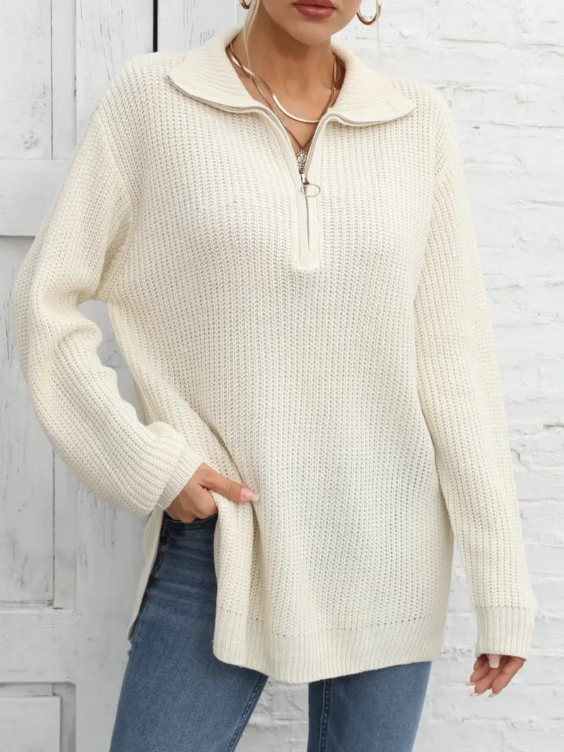Mavis - Lässiger Pullover mit Reißverschluss Damen