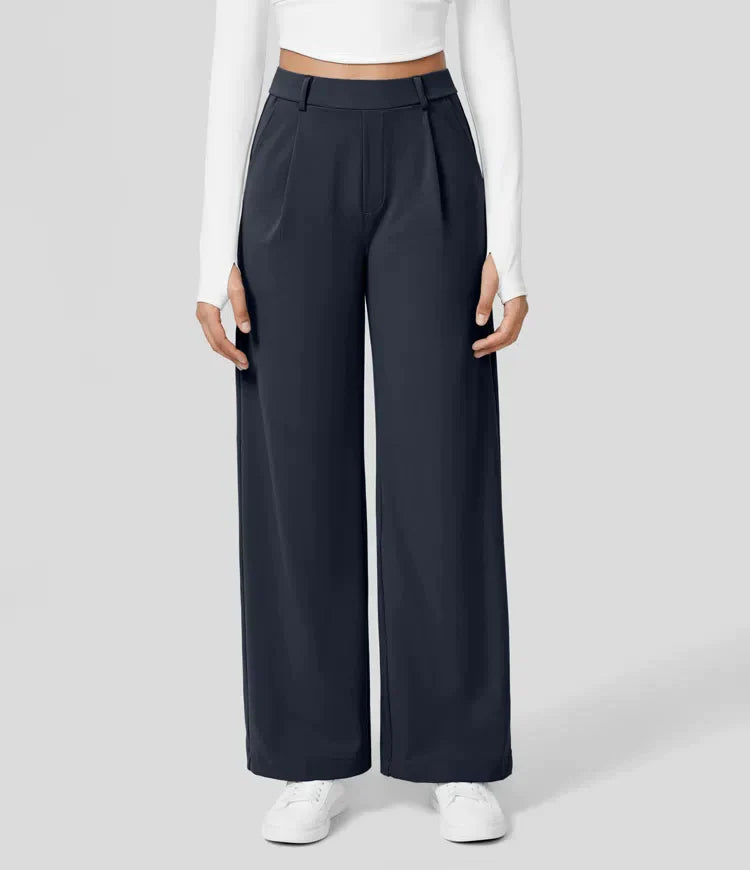 Kendall - High Waist Arbeitshose mit seitlichen Falten und Taschen