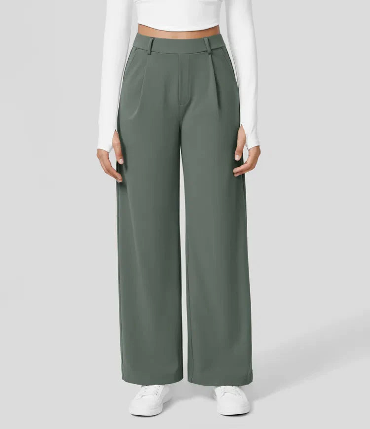 Kendall - High Waist Arbeitshose mit seitlichen Falten und Taschen