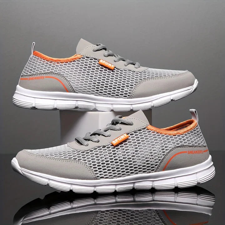 Louis - Atmungsaktive Grau Mesh-Sneaker
