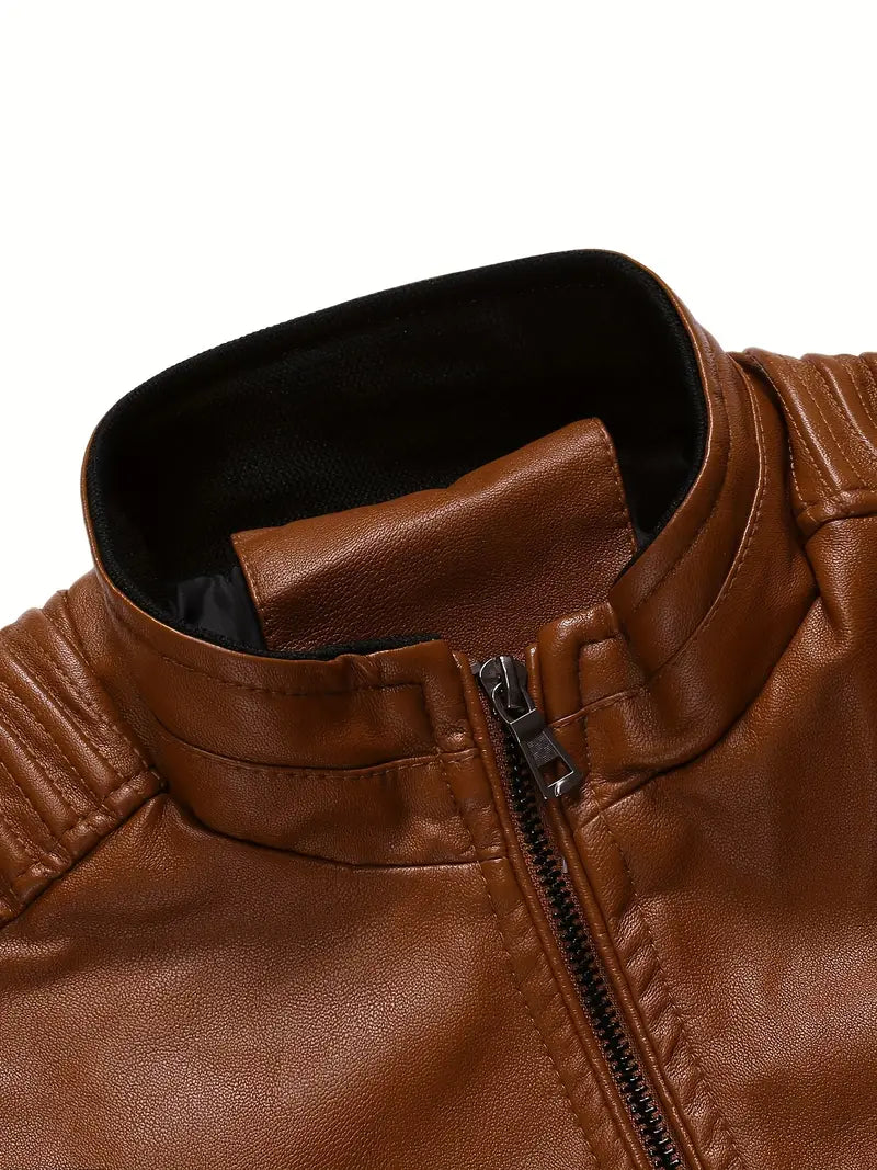 Ernest - Hochwertige Bikerjacke aus PU-Leder für Herren