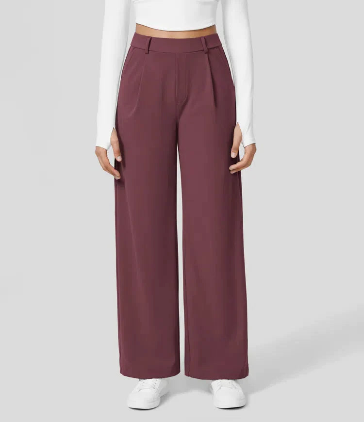 Kendall - High Waist Arbeitshose mit seitlichen Falten und Taschen