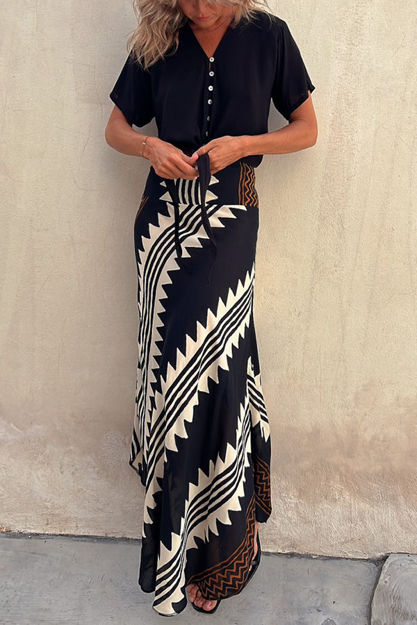 Lillymoda | Janiya - eleganter bedruckter Maxirock