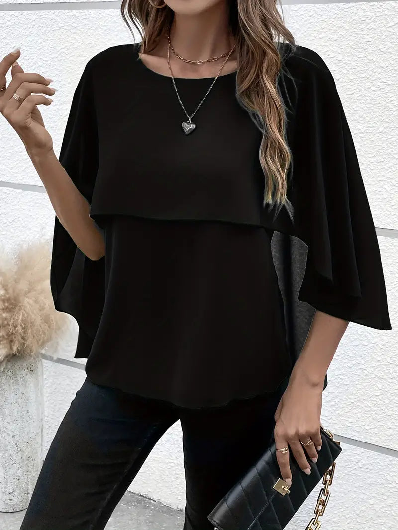 Valery - Elegante Bluse mit Umhangärmeln