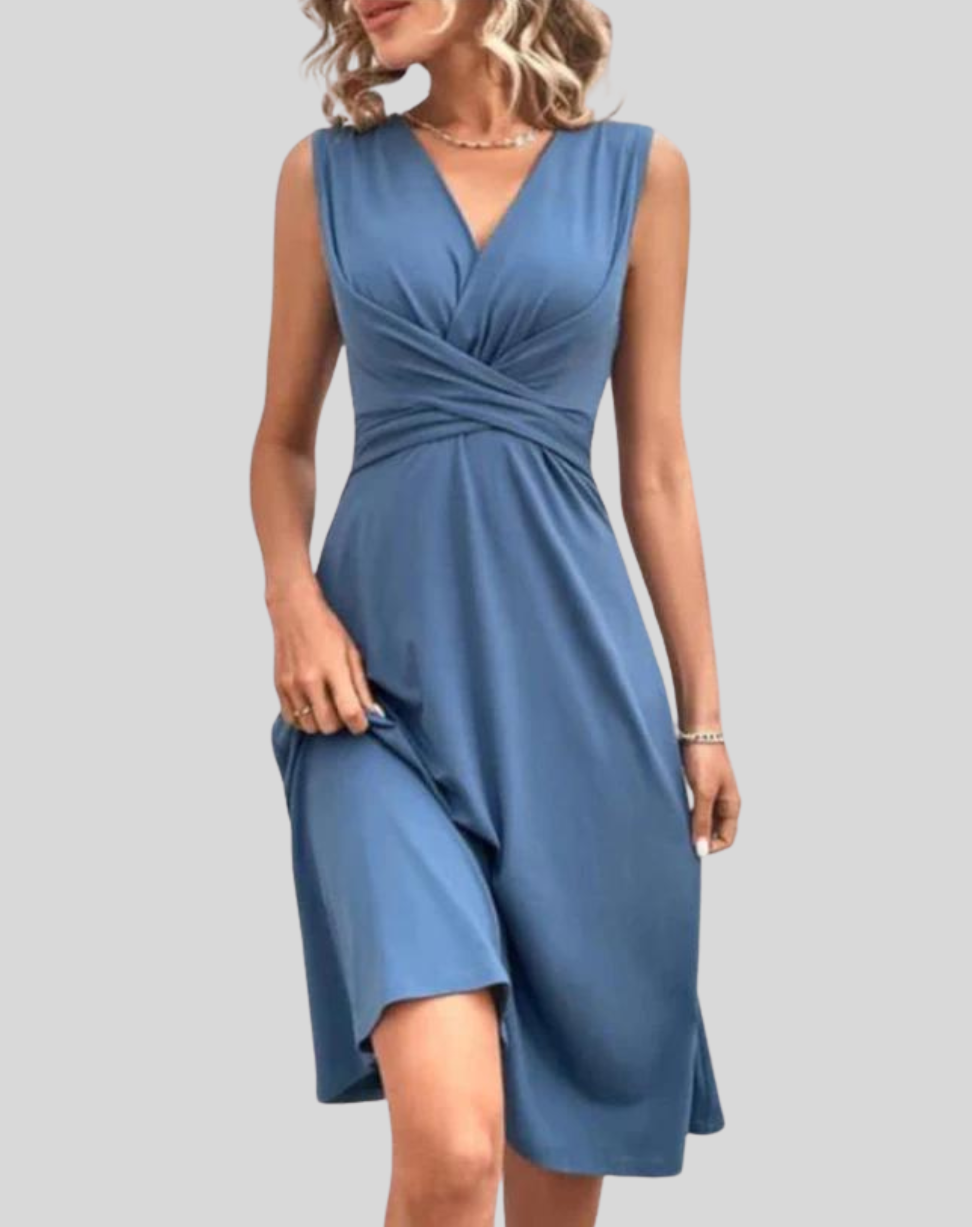 Lillymoda | Claire - V-Ausschnitt Plissiertes Sommerkleid