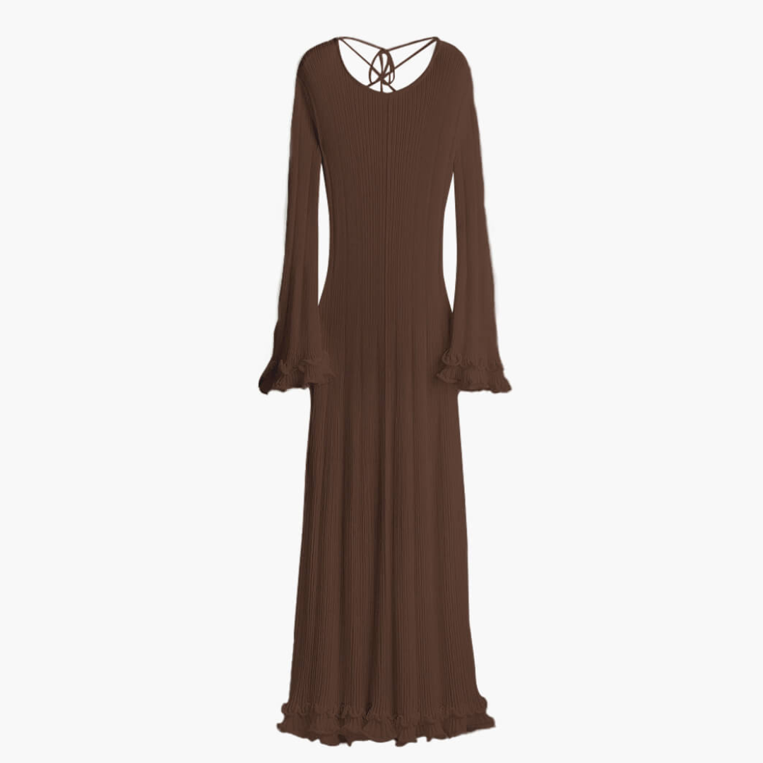 Lina Strickkleid | Modisches Damenkleid mit Rüschen und weichem Stoff
