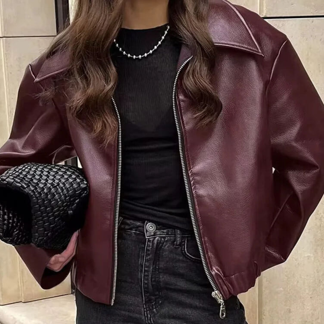 Mila Jacke | Winter Damenjacke aus Echtleder für den Alltag