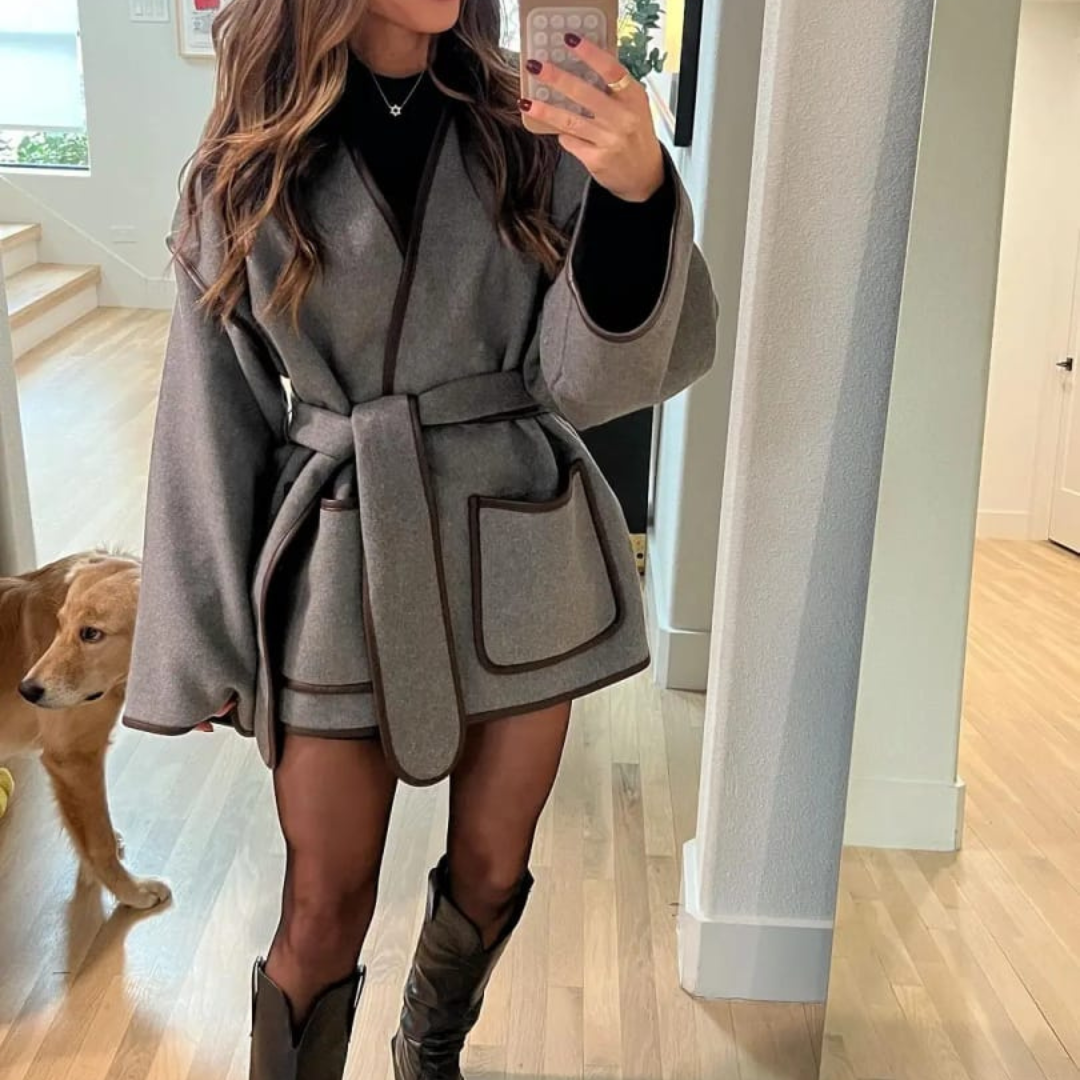Emilia Jacke | Damenjacke mit Taillenbindung und praktischen Taschen