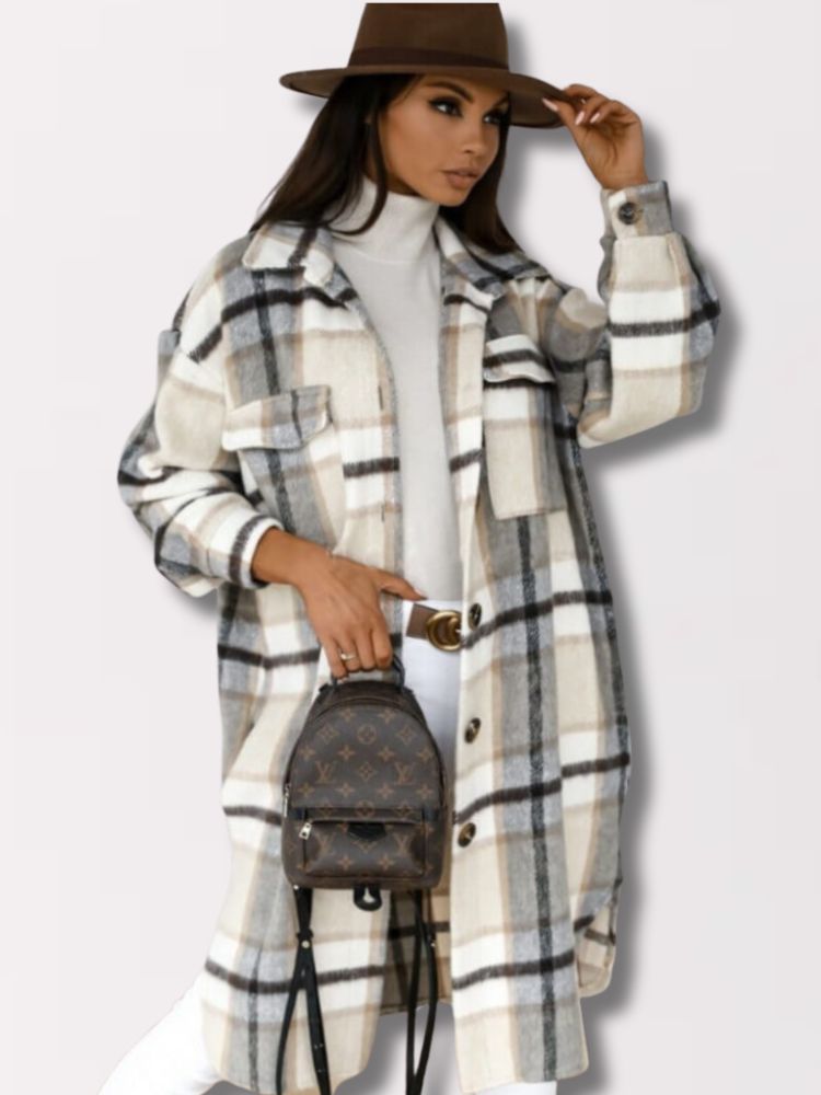 Lillymoda | Jane Lange Karierte Jacke