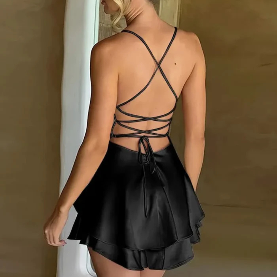 Sharon Kleid | Geripptes Kleid in Mini-Länge