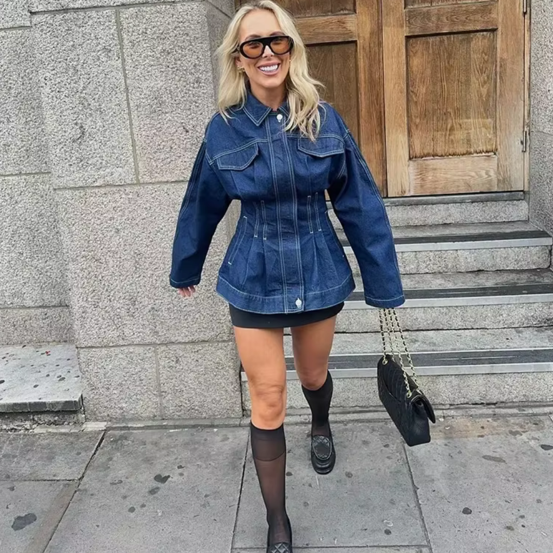 Wilma Jeansjacke | Locker geschnittene Damenjacke mit langen Ärmeln