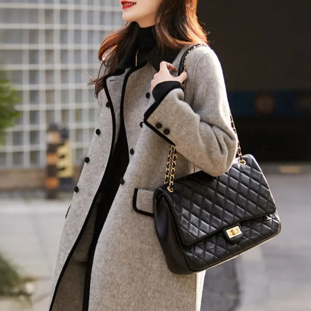Lisbeth Jacke | Winterjacke aus Wolle mit Lapel Kragen