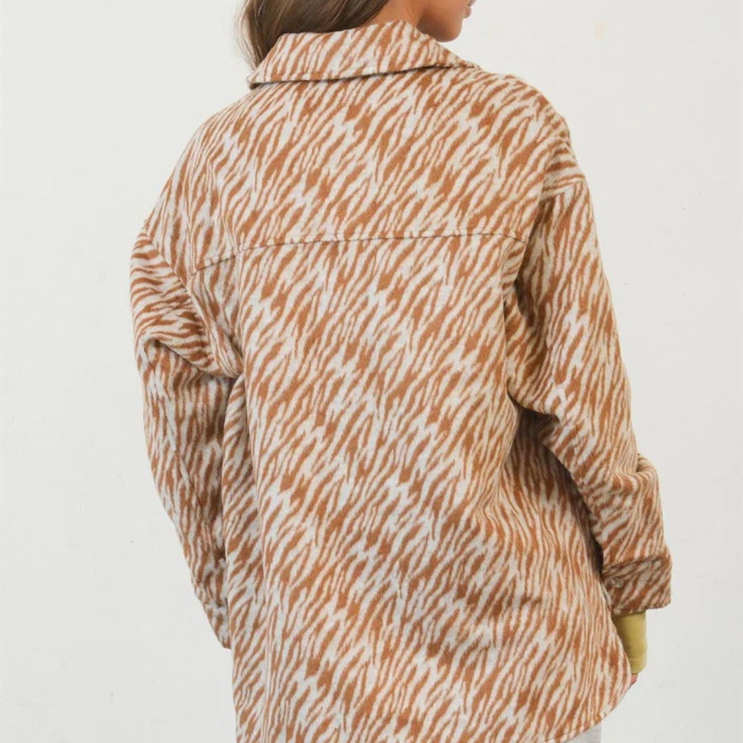 Orange Zebra Jacke | Einzigartige Zebra Print Jacke für Damen