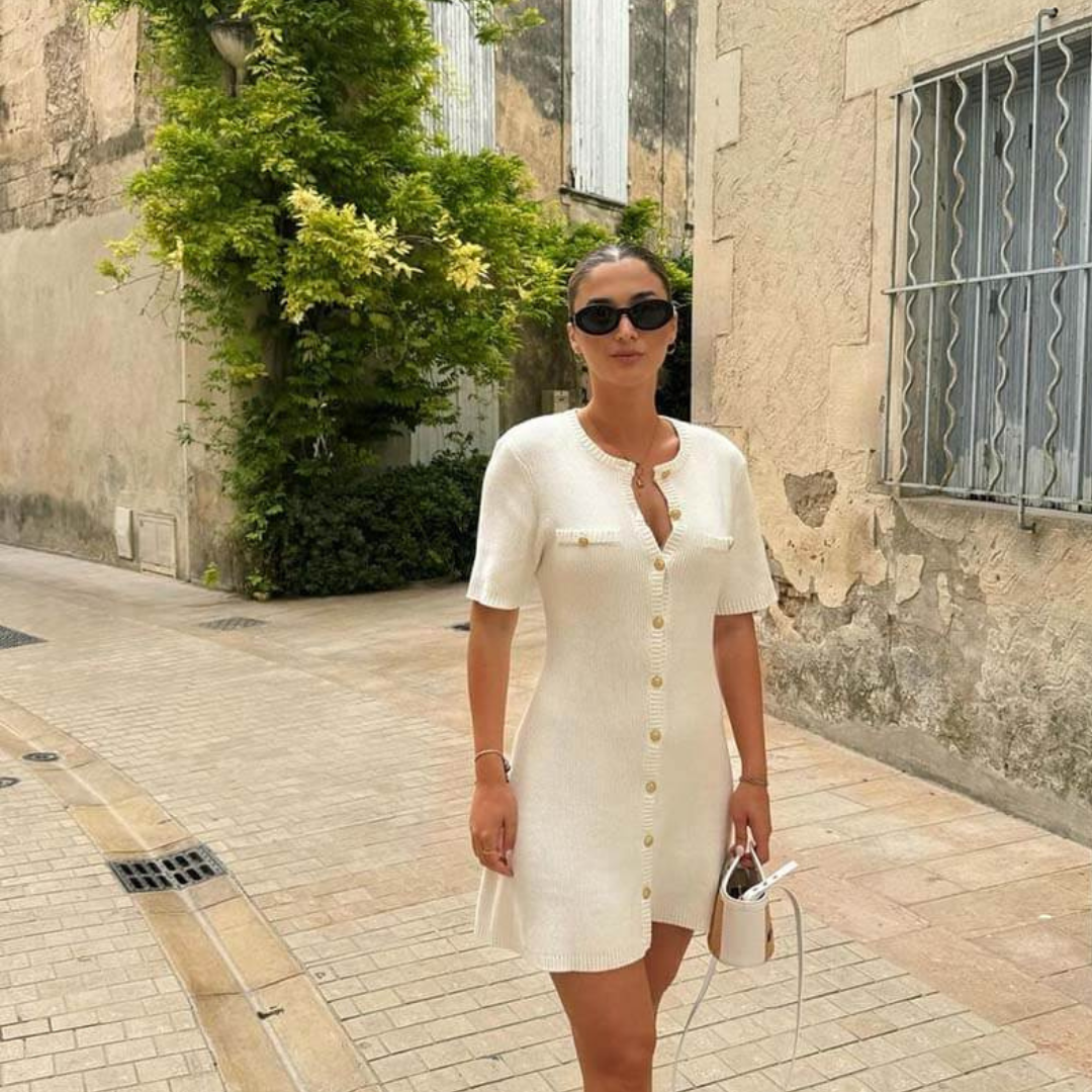 Valentina Kleid | Figurbetontes Strickkleid mit Rundhalsausschnitt