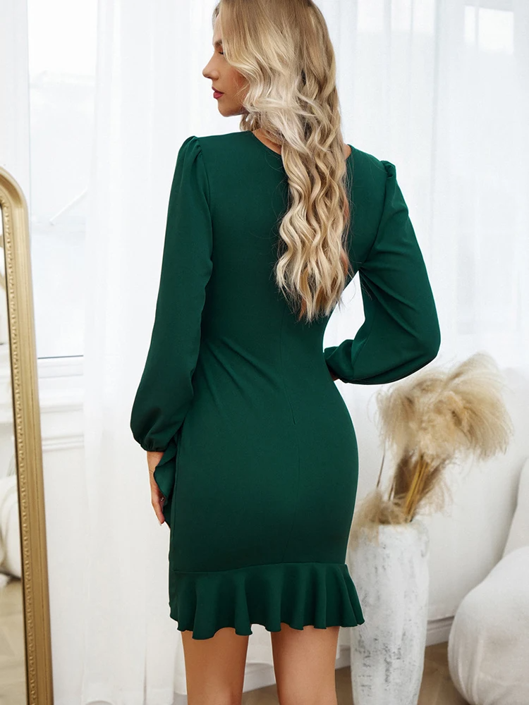 Lillymoda | Amelia - Kleid mit Gerafften Puffärmeln für Frauen