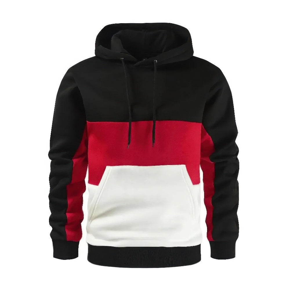 Maximo - Herren Lässiger Fleece Patchwork Kapuzenpullover