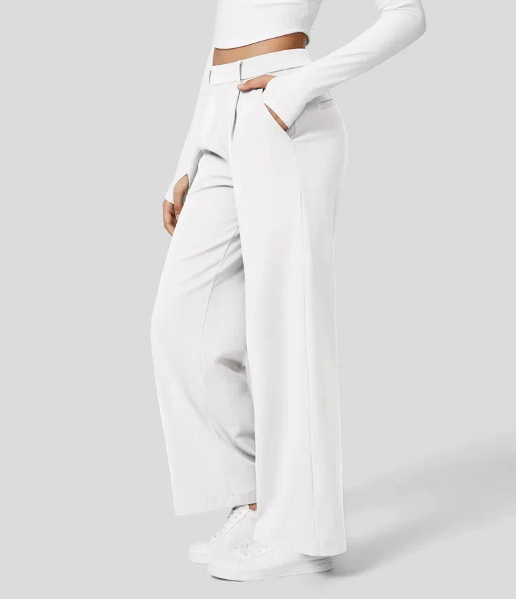 Kendall - High Waist Arbeitshose mit seitlichen Falten und Taschen
