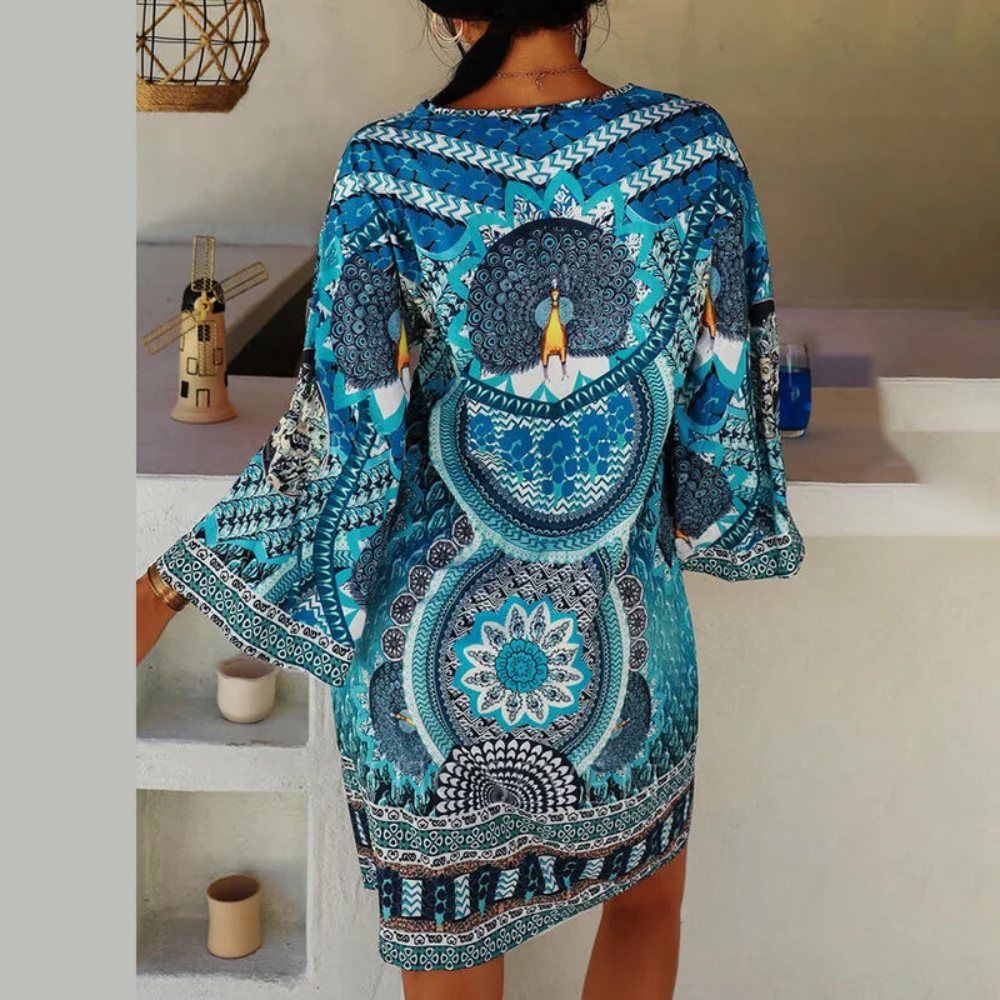 Leichtes Damen Sommerkleid mit buntem Muster – Sofia