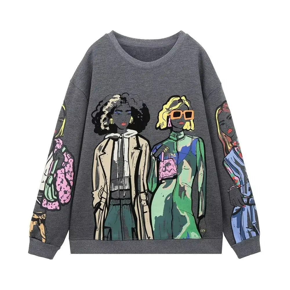 Caiza - Locker bedruckter Pullover aus Wolle
