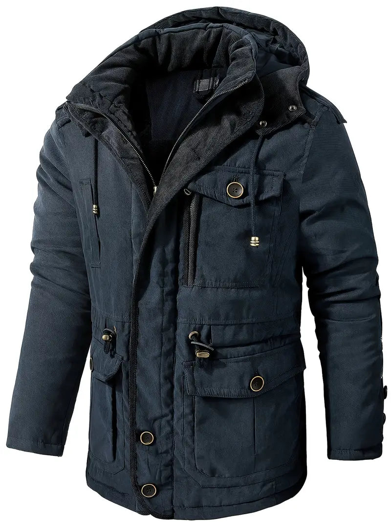 Gedo - Stylischer Wintermantel für Männer - mit Kapuze und Taschen