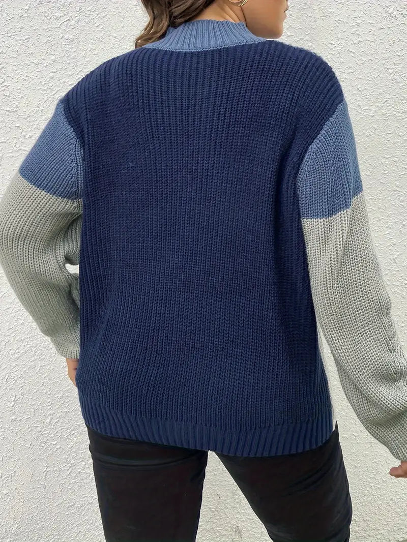 Janeth - Lässiger Pullover mit Reißverschluss Damen
