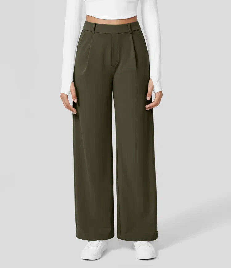Kendall - High Waist Arbeitshose mit seitlichen Falten und Taschen