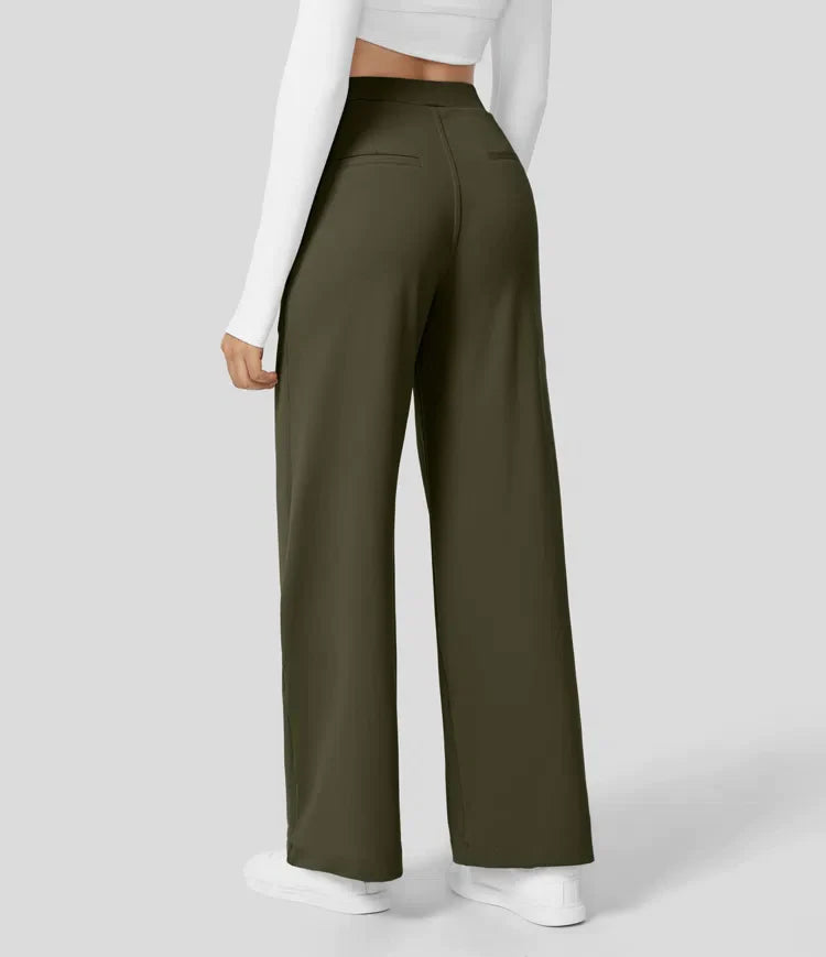 Kendall - High Waist Arbeitshose mit seitlichen Falten und Taschen