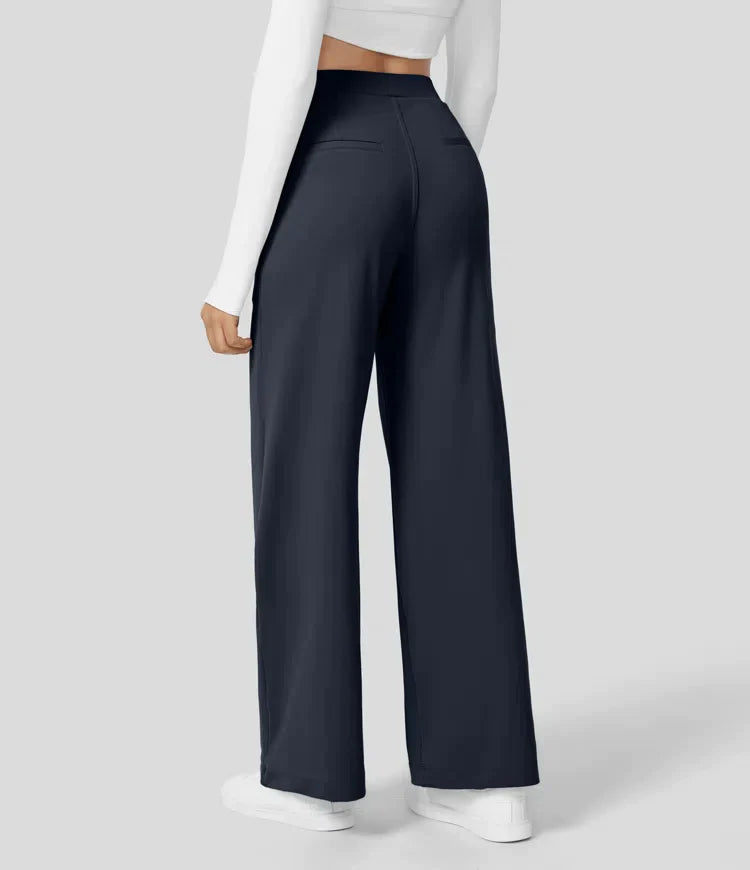 Kendall - High Waist Arbeitshose mit seitlichen Falten und Taschen