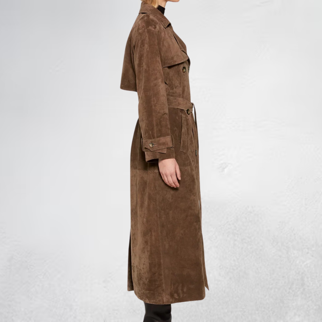 Sarah Jacke | Bequemer Trenchcoat aus Wildleder