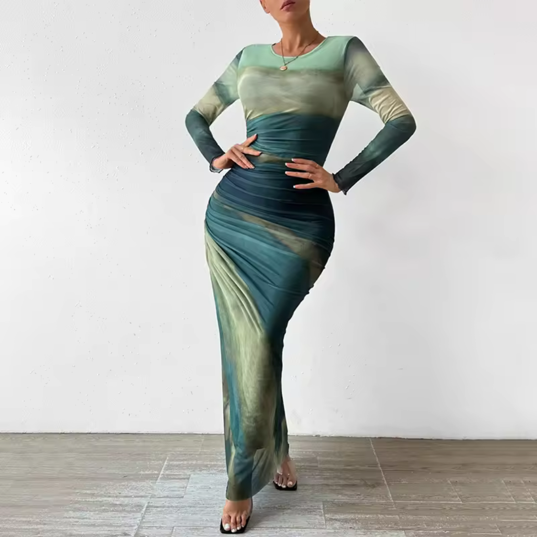Ida Kleid | Buntes Batik-Faltenkleid mit lebhaftem Sommerstil