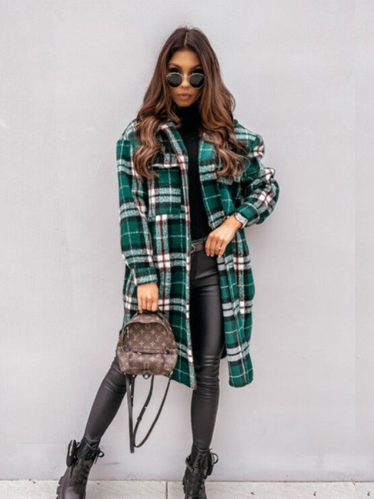 Lillymoda | Jane Lange Karierte Jacke