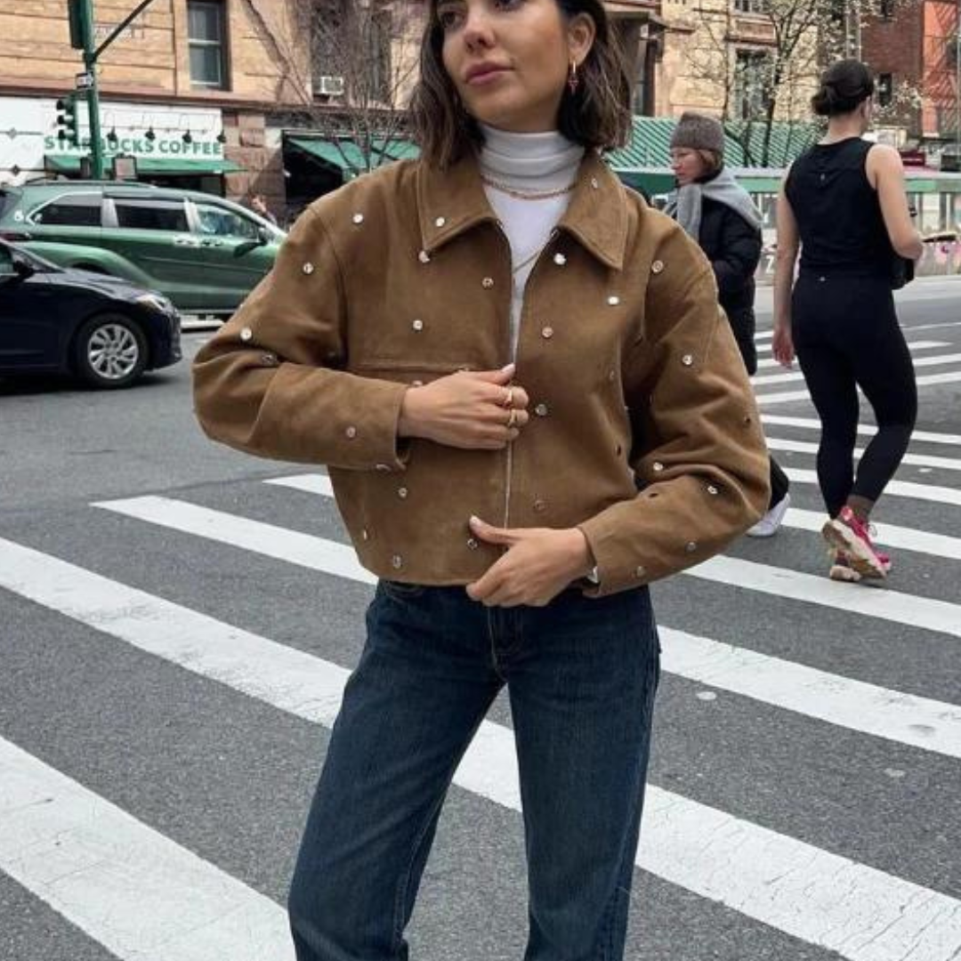 Clara Jacke | Stilvolle Jacke mit Reverskragen, langen Ärmeln und Reißverschluss-Design