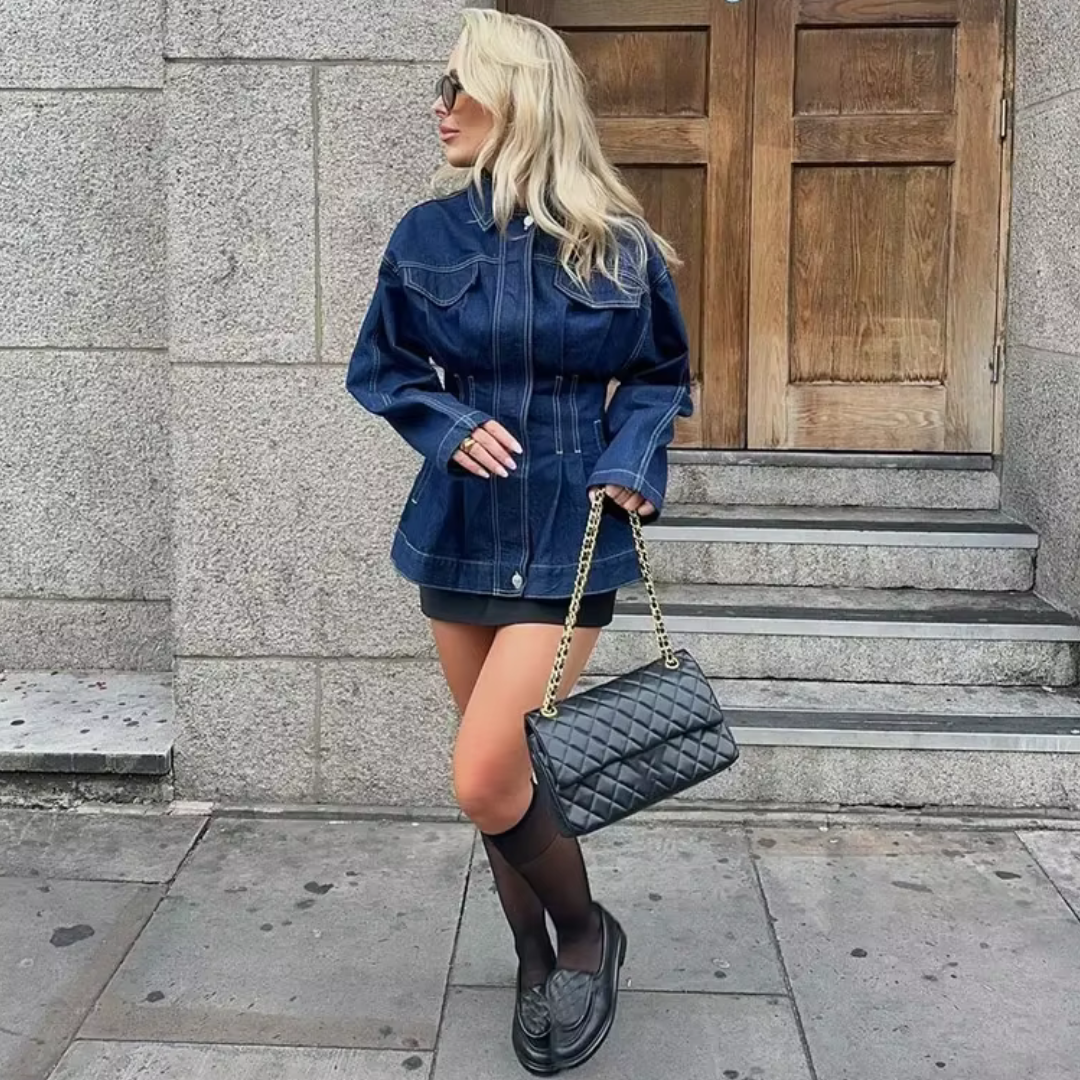 Wilma Jeansjacke | Locker geschnittene Damenjacke mit langen Ärmeln