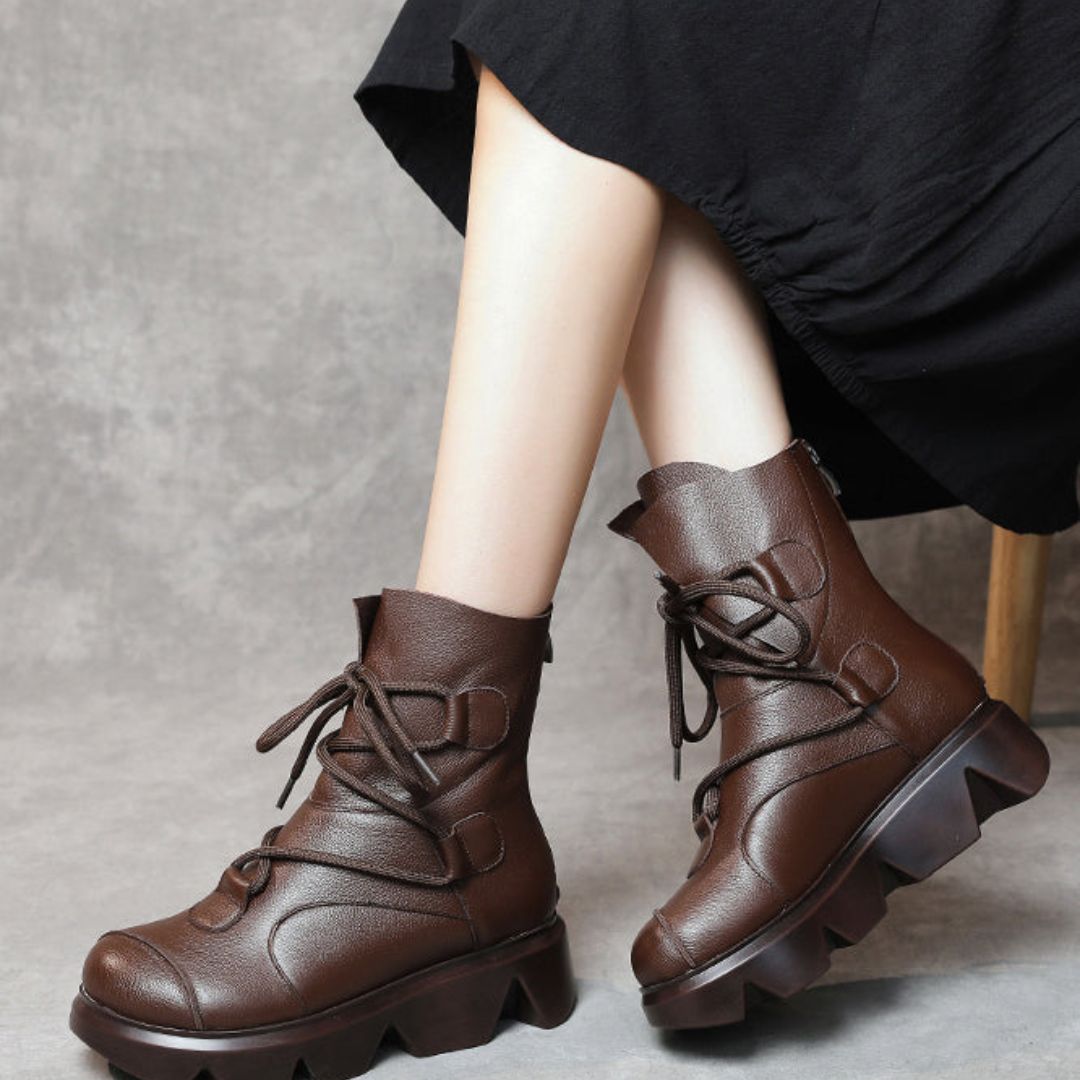 Mayra - Schnürstiefeletten mit stilvoller, dicker Sohle