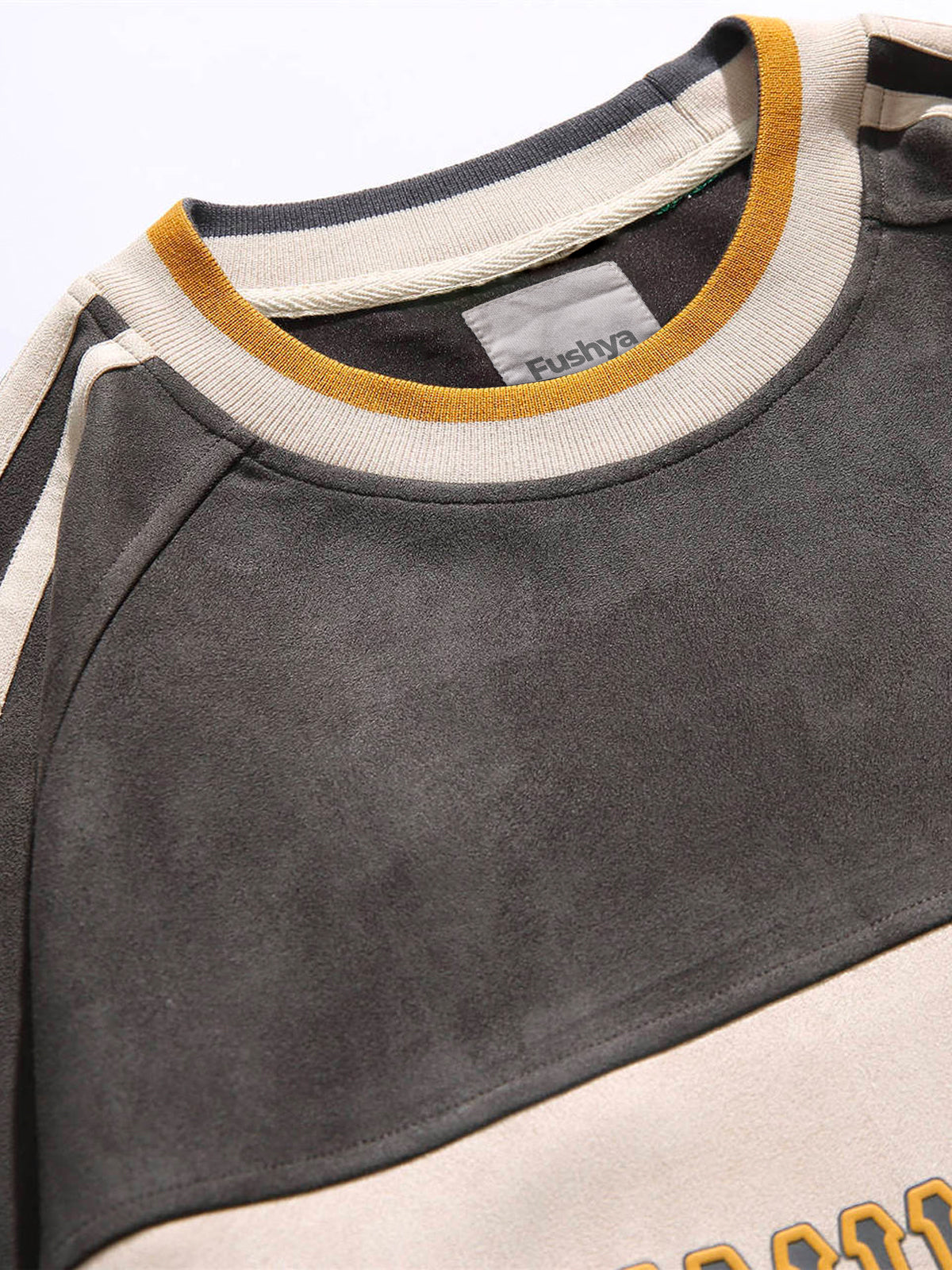 Saffron - Samt Sweatshirt mit Dreifachlinien-Design