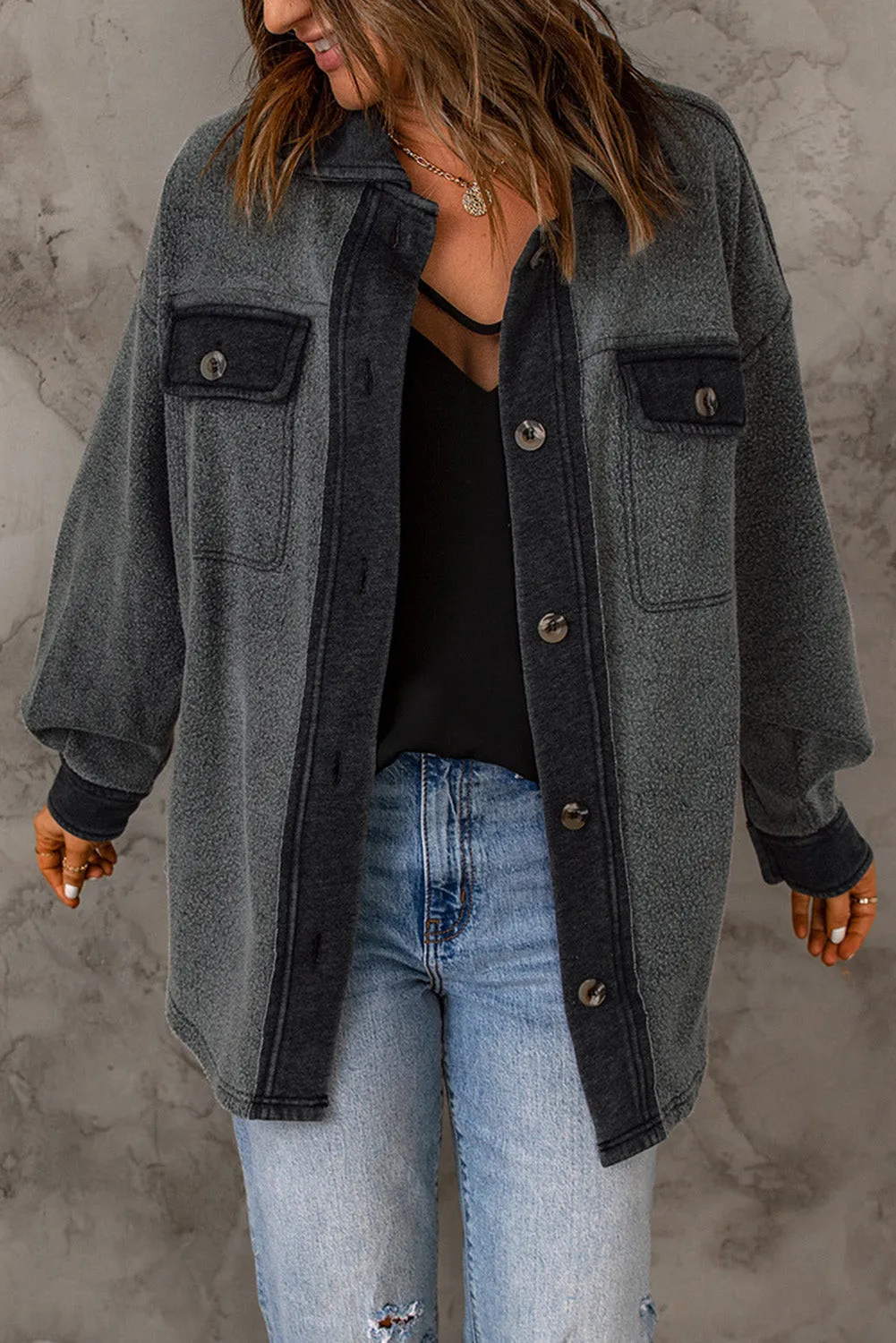 Elegante Jacke mit Kontrastdetails für den Winter