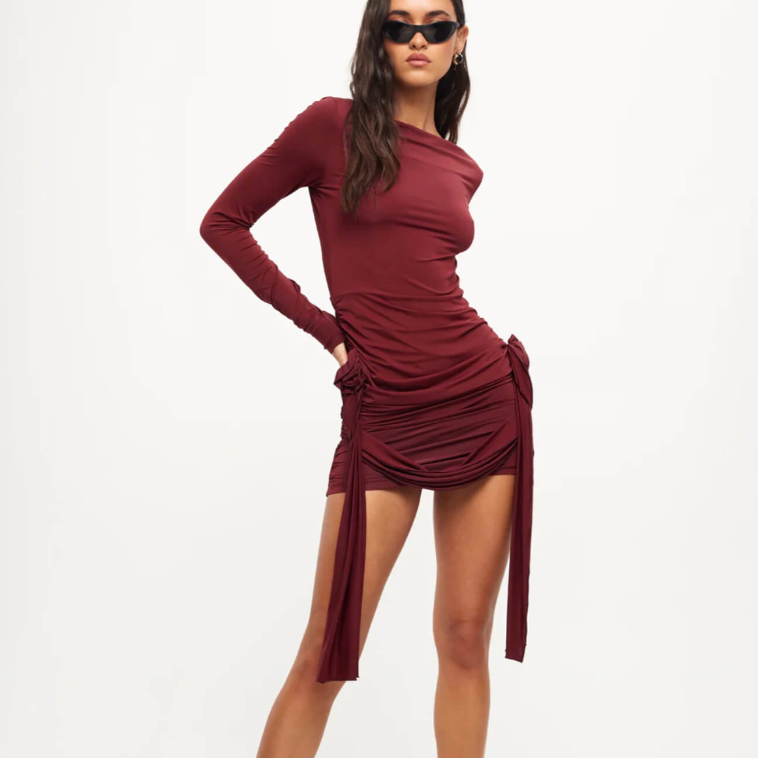 Karin Mini Kleid | Damen Kleid mit langen Ärmeln für den Abend