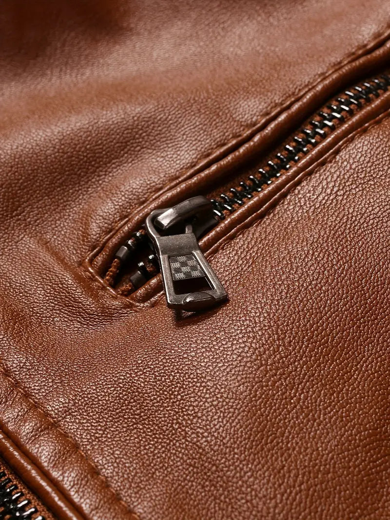 Ernest - Hochwertige Bikerjacke aus PU-Leder für Herren