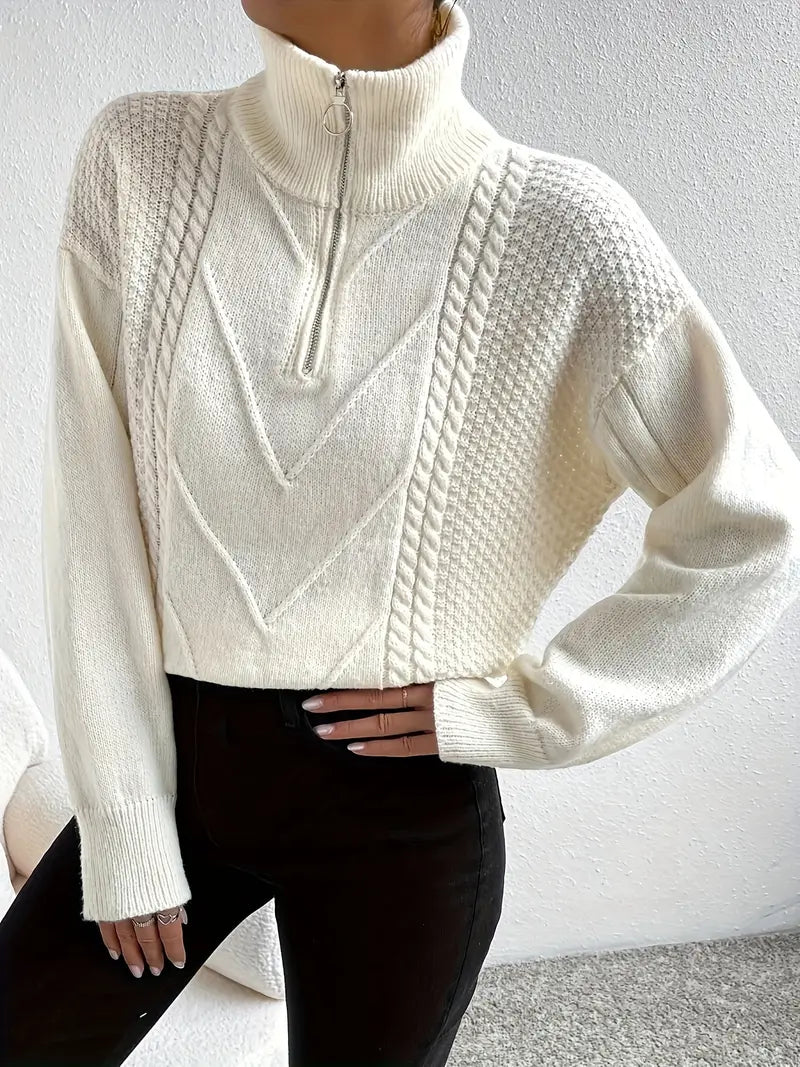 Ludivine - Lässiger Pullover mit Reißverschluss Damen