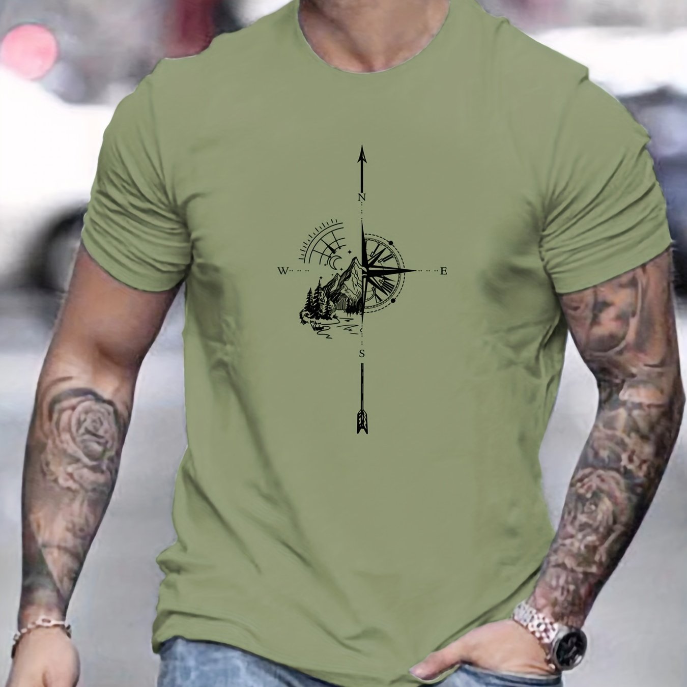 Arduino - Bequemes Herren-T-Shirt mit Kompassdruck